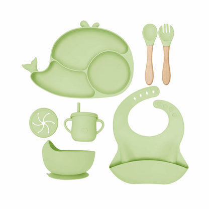 8-in-1 Whale Silicone Feeding Set for Babies