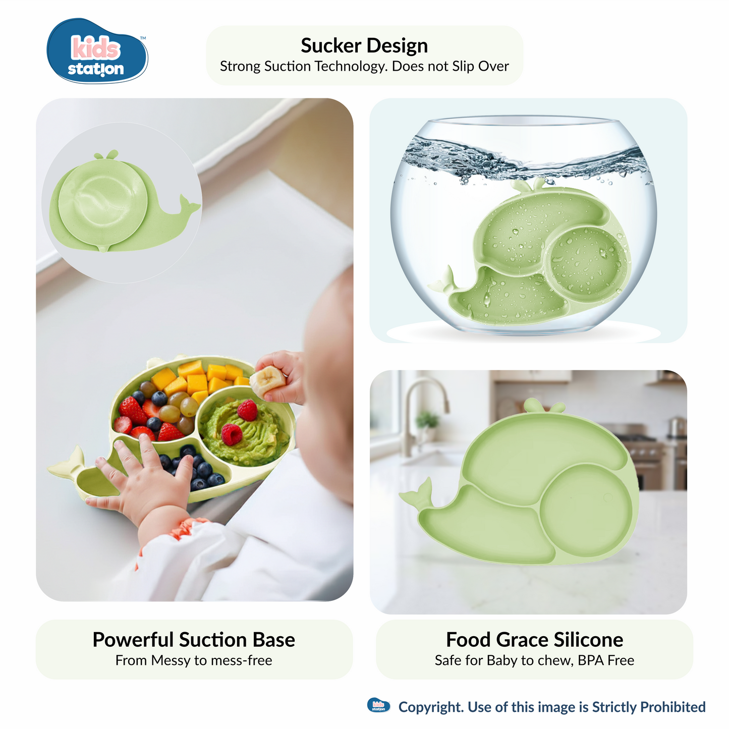 8-in-1 Whale Silicone Feeding Set for Babies