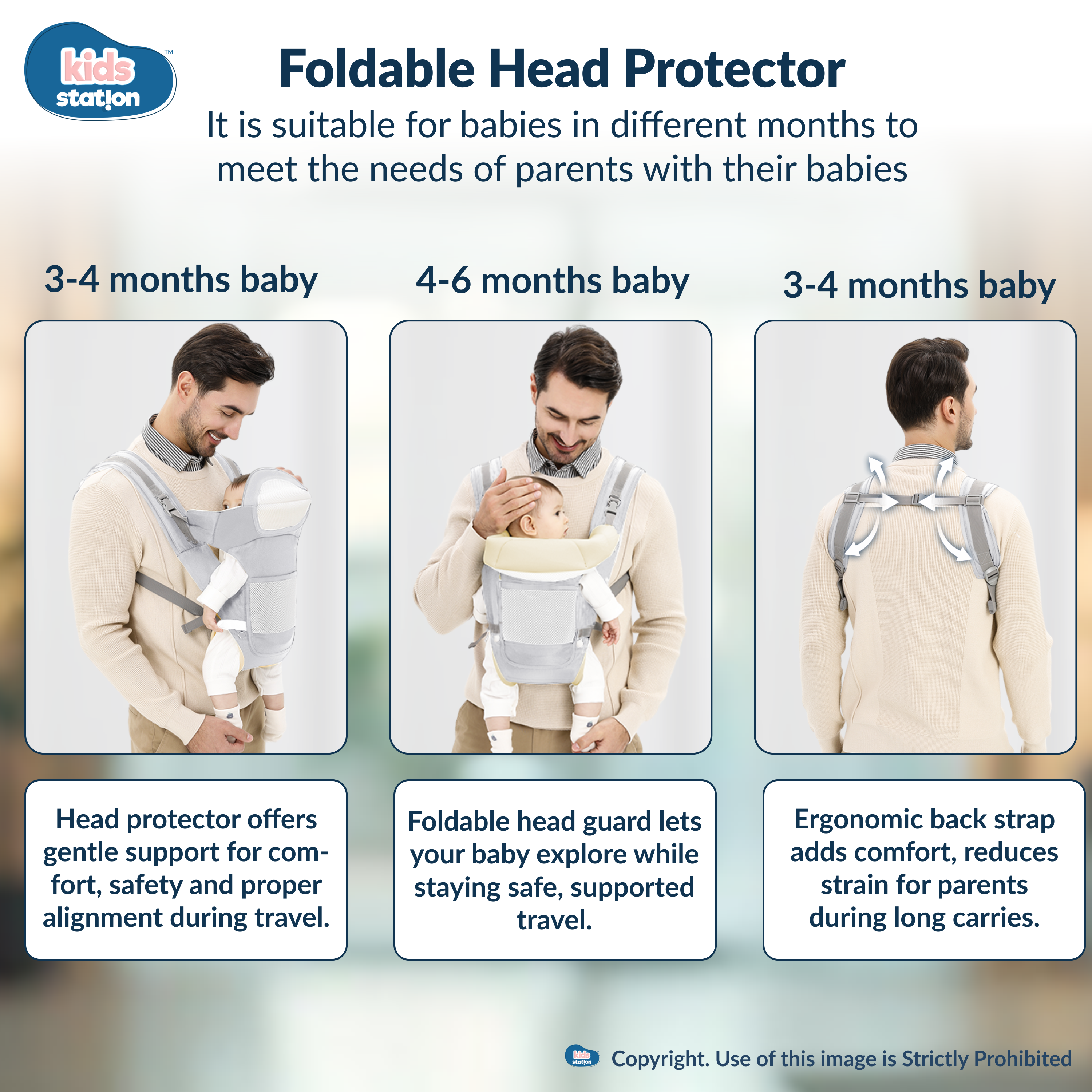 Kids Station Cuddle Time Baby Carrier – 6-in-1 Cotton Carrier for New-born to Toddler, Patented & Adjustable