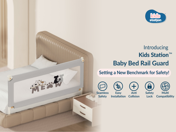 1-Side Foldable New Model Baby Bed Rail Guard