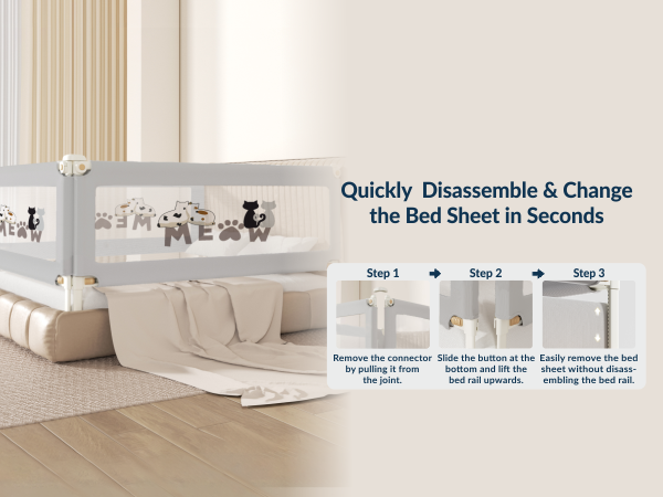 3-Side Foldable New Model Baby Bed Rail Guard