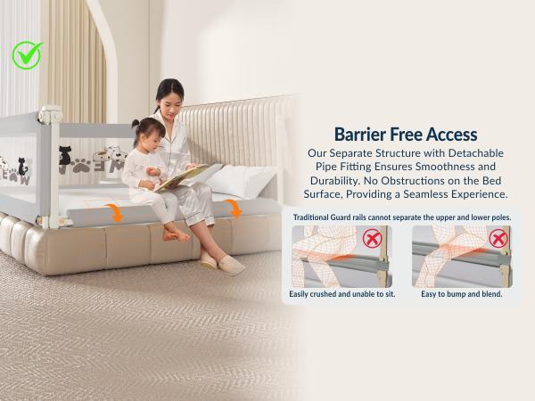 3-Side Foldable New Model Baby Bed Rail Guard