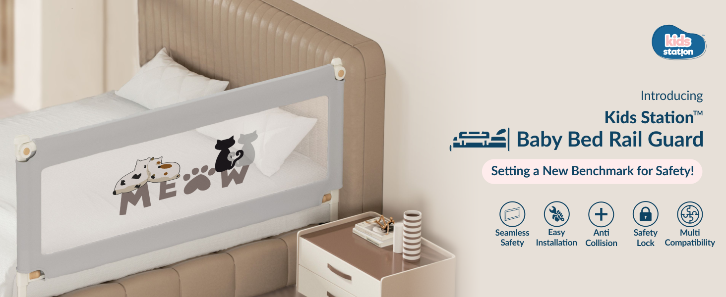 1-Side Foldable New Model Baby Bed Rail Guard