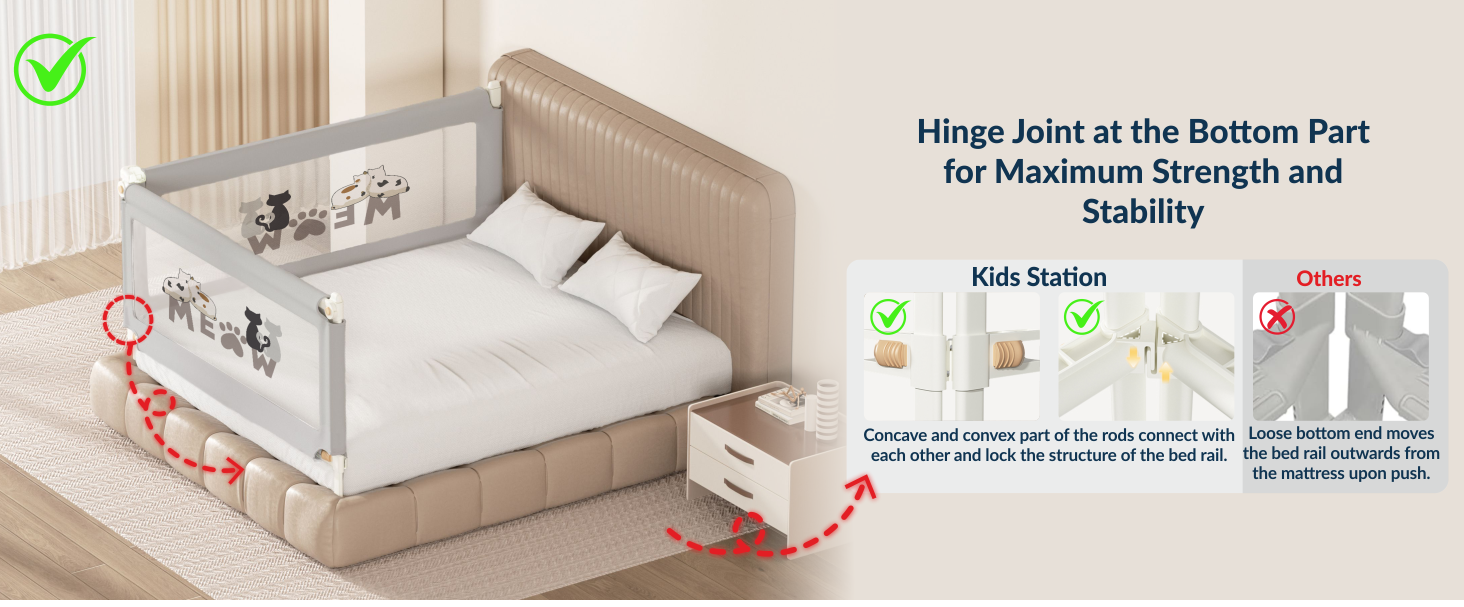 3-Side Foldable New Model Baby Bed Rail Guard