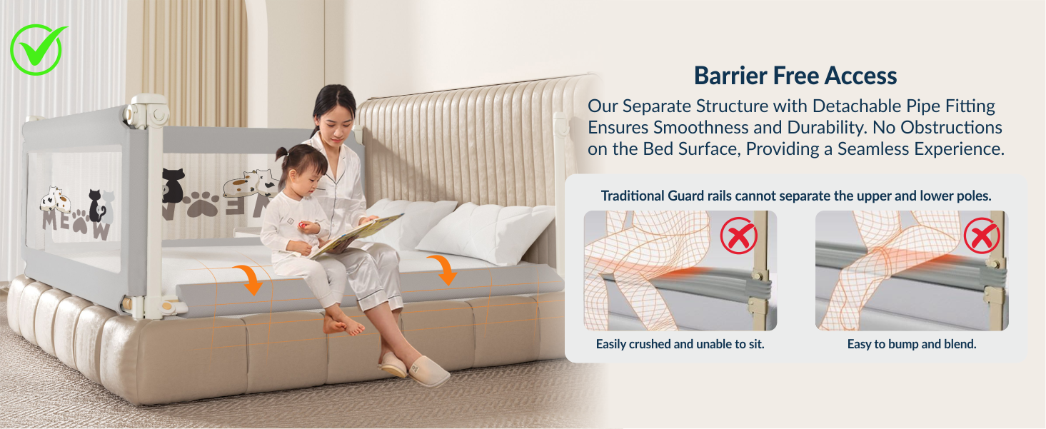 3-Side Foldable New Model Baby Bed Rail Guard