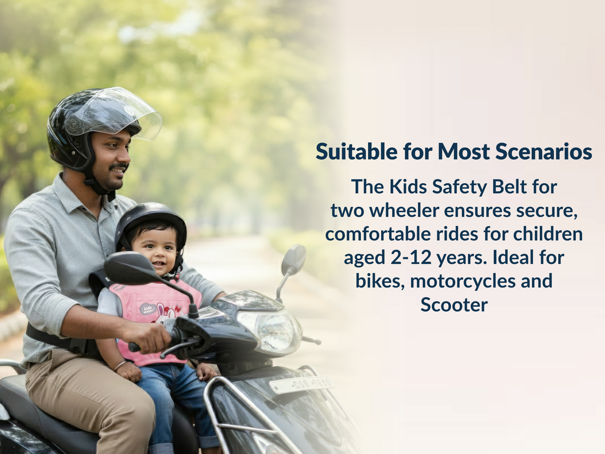 Two-Wheeler Safety Belt for Kids Protection