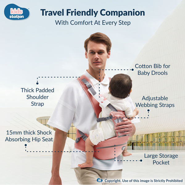 Kids Station Ergo Baby 4-in-1 Cotton Baby Carrier for New-born to Toddler