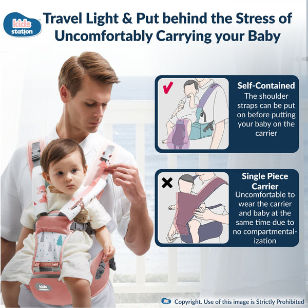 Kids Station Ergo Baby 4-in-1 Cotton Baby Carrier for New-born to Toddler