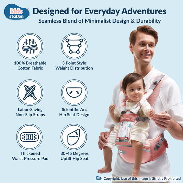 Kids Station Ergo Baby 4-in-1 Cotton Baby Carrier for New-born to Toddler