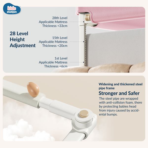 Kids Station 1-Side Foldable Baby Bed Rail Guard | Portable, Patented – Made in India