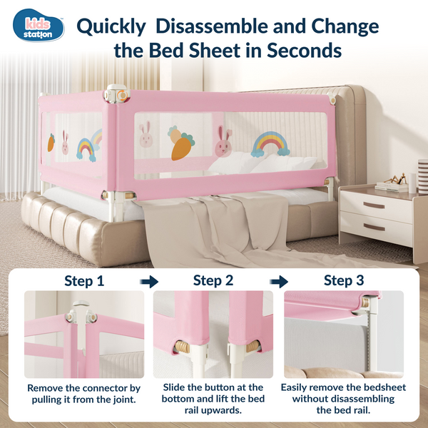 Kids Station 1-Side Foldable Baby Bed Rail Guard | Portable, Patented – Made in India
