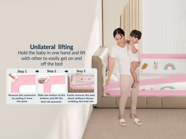 3-Side Foldable New Model Baby Bed Rail Guard