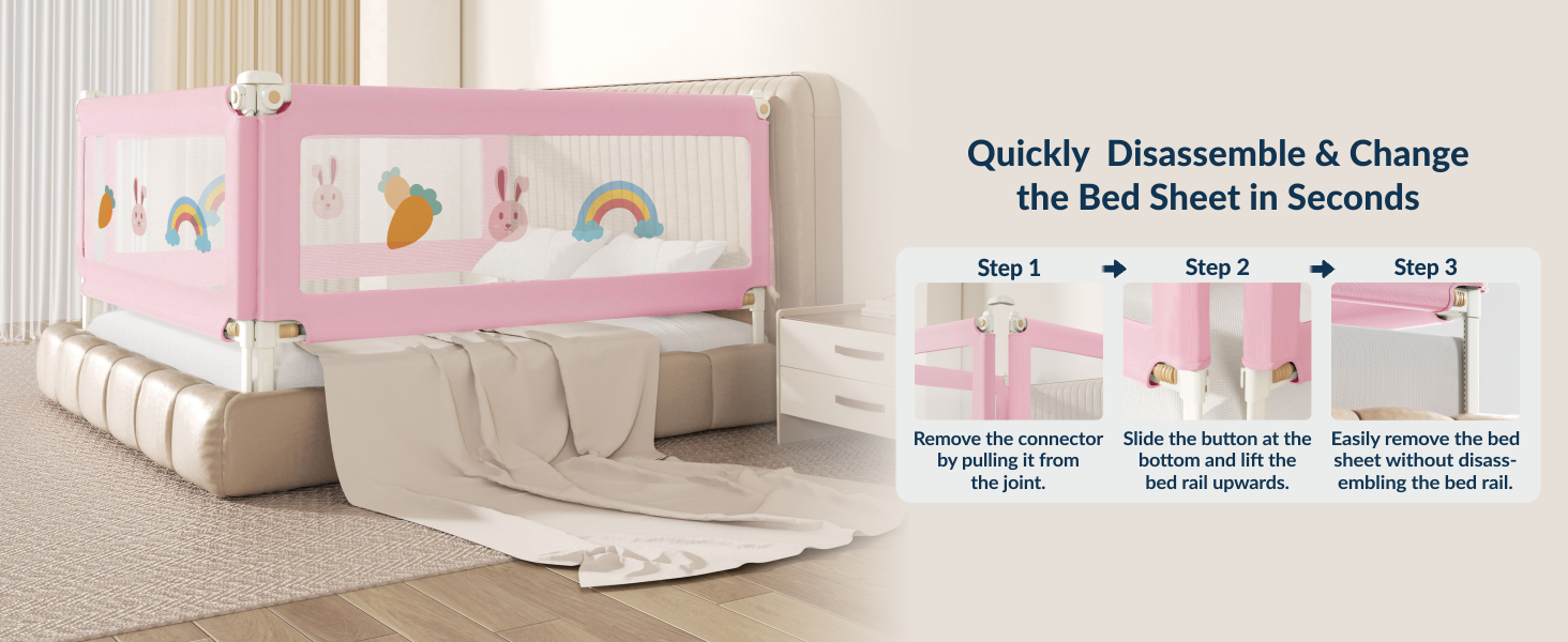3-Side Foldable New Model Baby Bed Rail Guard