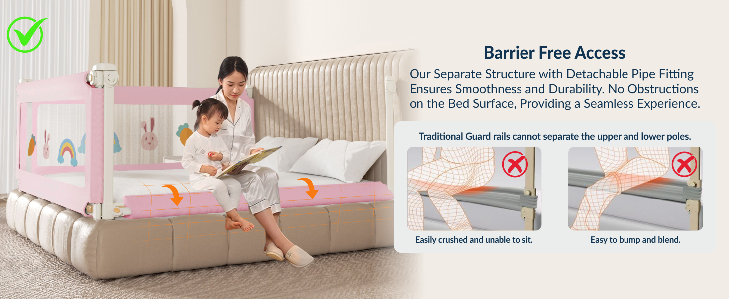 3-Side Foldable New Model Baby Bed Rail Guard