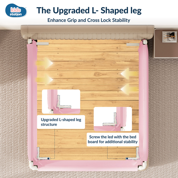 Kids Station 1-Side Foldable Baby Bed Rail Guard | Portable, Patented – Made in India