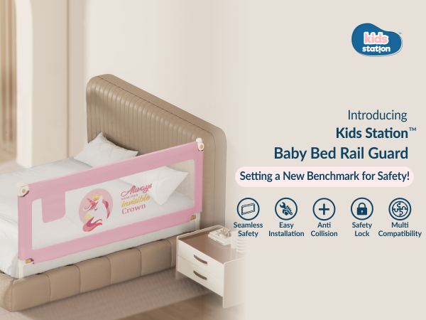 1-Side Foldable New Model Baby Bed Rail Guard
