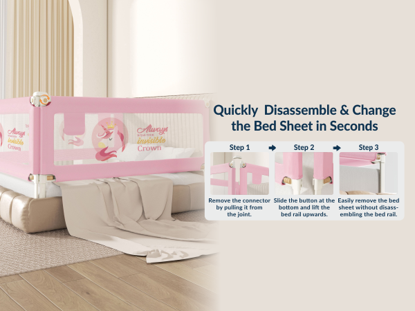 3-Side Foldable New Model Baby Bed Rail Guard