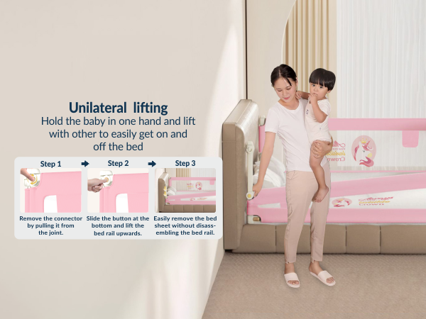 3-Side Foldable New Model Baby Bed Rail Guard