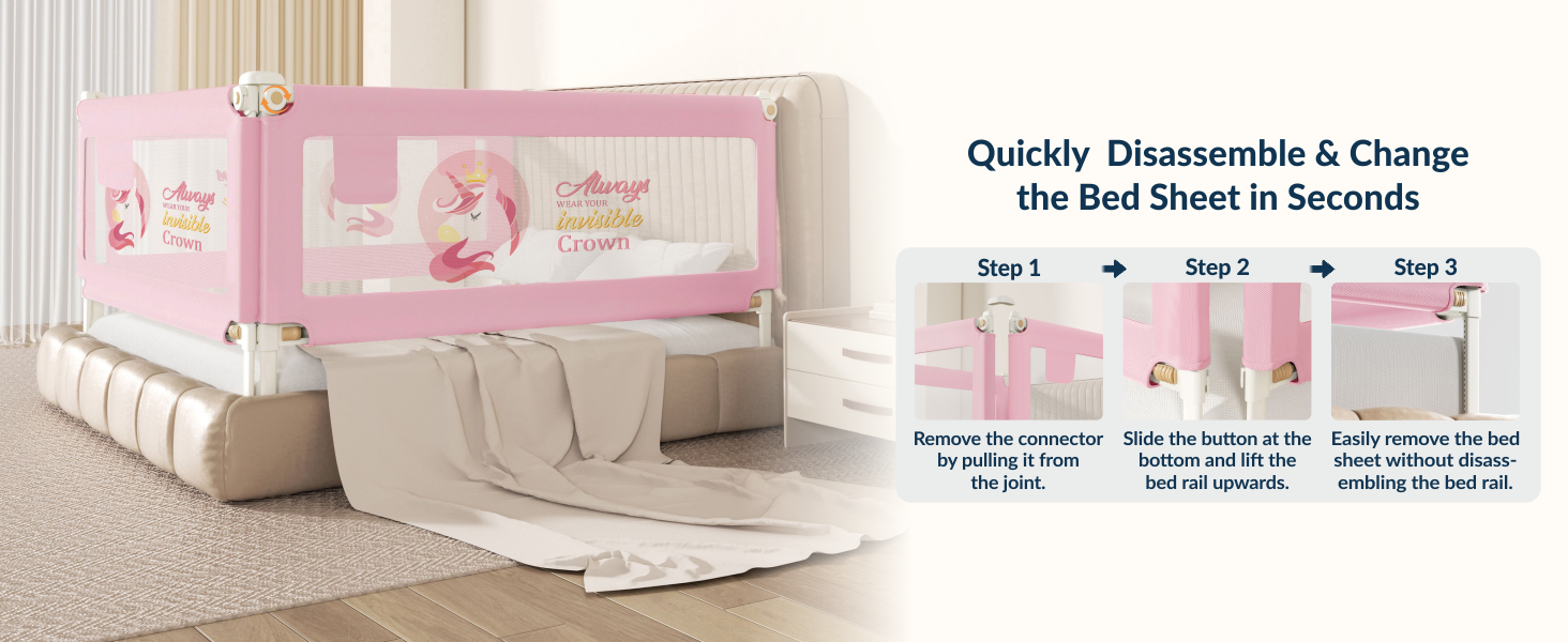 3-Side Foldable New Model Baby Bed Rail Guard