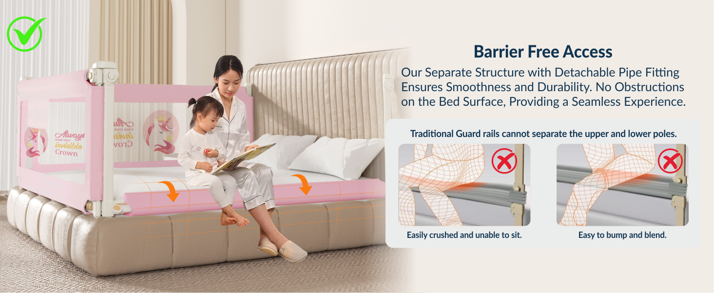 3-Side Foldable New Model Baby Bed Rail Guard