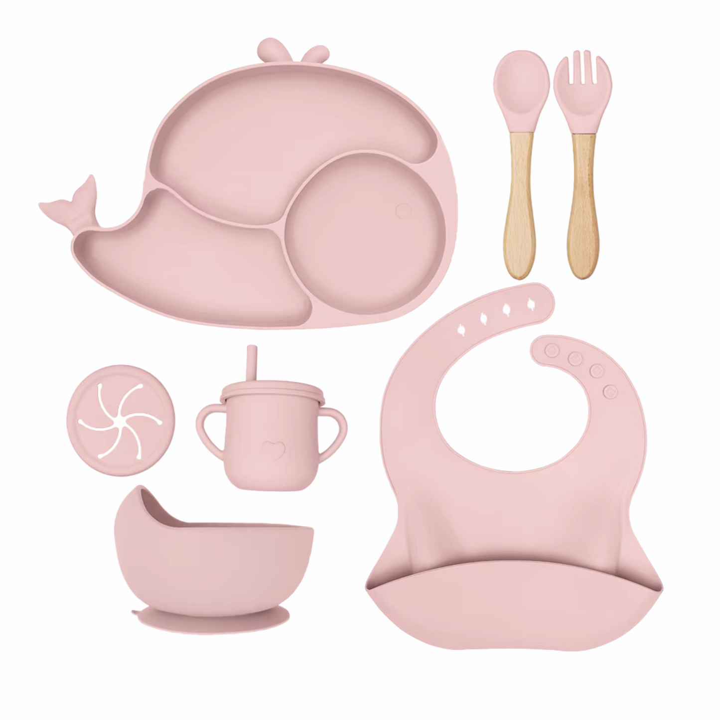 8-in-1 Whale Silicone Feeding Set for Babies